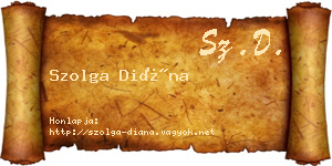 Szolga Diána névjegykártya